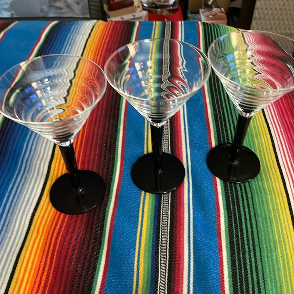 3 Martini Glasses.